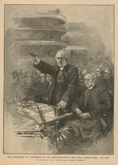 Arcybiskup Canterbury na demonstracji w Royal Albert Hall autorstwa Thomas Walter Wilson