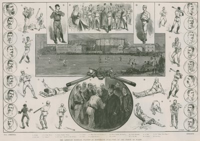 Amerykańscy baseballiści na Kennington Oval - wizyta księcia Walii (rycina) autorstwa Thomas Walter Wilson