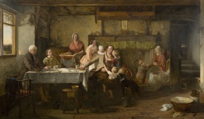 Dobranoc (olej na panelu) autorstwa Thomas Webster