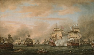 Bitwa pod Świętymi, 9-12 kwietnia 1782 r. autorstwa Thomas Whitcombe