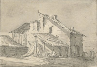 Zrujnowany dom wiejski autorstwa Thomas Wijck (attributed to)
