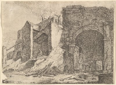 Kuźnia, XVII wiek. autorstwa Thomas Wijck