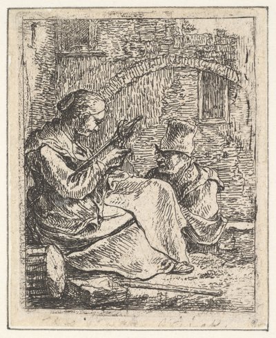 Kobieta Spinning.n.d. autorstwa Thomas Wijck