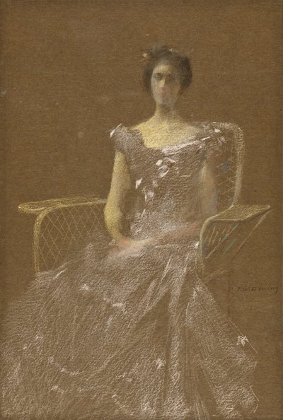 Dama w rattanowym fotelu autorstwa Thomas Wilmer Dewing