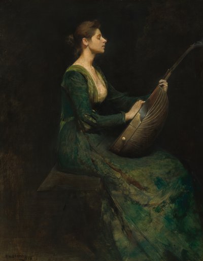 Dama z lutnią autorstwa Thomas Wilmer Dewing