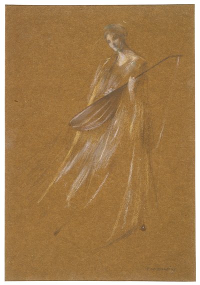 Dame mit Laute autorstwa Thomas Wilmer Dewing
