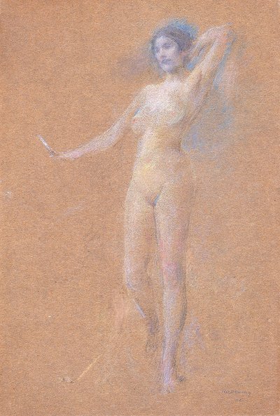 Stojąca naga postać dziewczyny autorstwa Thomas Wilmer Dewing