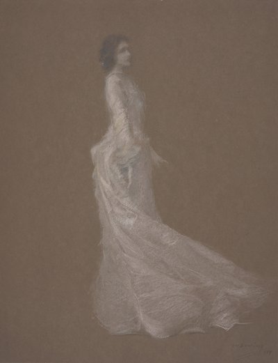 Różowa sukienka, c.1894 autorstwa Thomas Wilmer Dewing