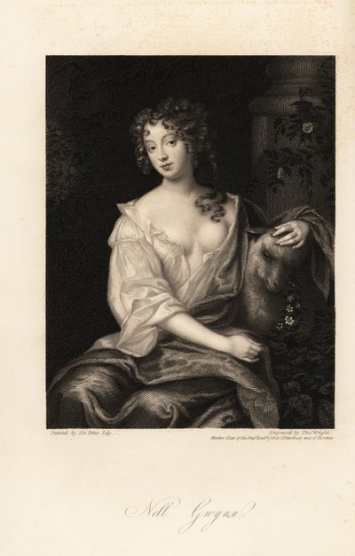 Nell Gwyn, aktorka restauracji, kochanka hrabiego Rochester, długoletnia kochanka króla Anglii Karola II autorstwa Thomas Wright