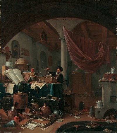 Alchemik w swoim gabinecie autorstwa Thomas Wyck