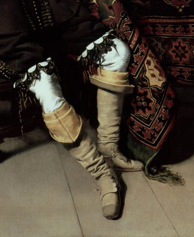 Constantijn Huygens 1596-1687 i jego urzędnik, 1627 olej na detalu panelu z 259768 autorstwa Thomas de Keyser