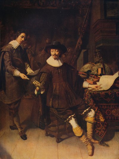 Constantijn Huygens i jego urzędnik, 1627, c1915 autorstwa Thomas de Keyser