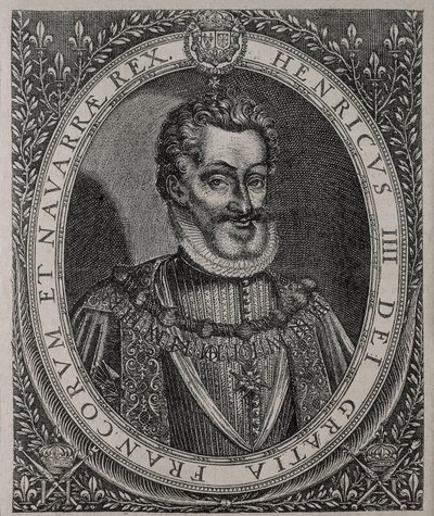 Portret Henryka IV Francji i Nawarry (1553-1610) grawerowanie Tomas de Leu (16 wieku) autorstwa Thomas de Leu