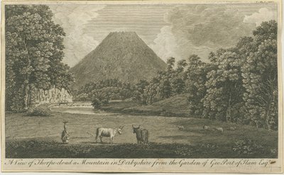 Dovedale - Thorpe Cloud: grawerowanie, bd [c 1790] (druk) autorstwa Thomas of Derby (after) Smith