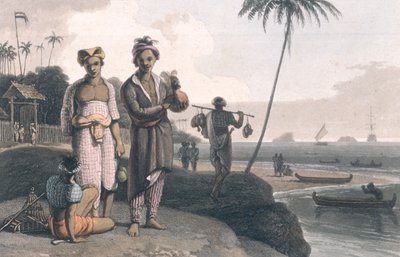 Malajowie z Jawy, rytowane przez artystów, pub. przez Longman, Hurst, Rees and Orme, Londyn, 1810 autorstwa Thomas und William Daniell