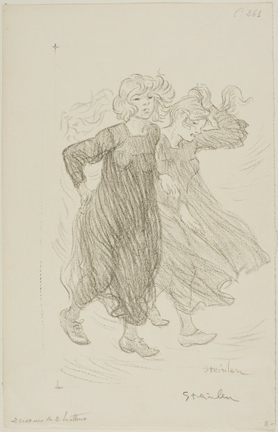 Podmuch wiatru autorstwa Théophile Alexandre Pierre Steinlen