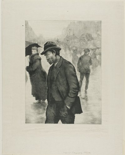 Deszczowy dzień, Paryż autorstwa Théophile Alexandre Pierre Steinlen