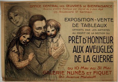 Gotowi do uhonorowania niewidomych na wojnie autorstwa Théophile Alexandre Pierre Steinlen