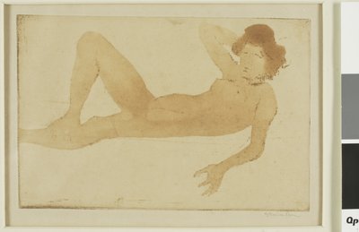 Leżąca naga kobieta autorstwa Théophile Alexandre Pierre Steinlen