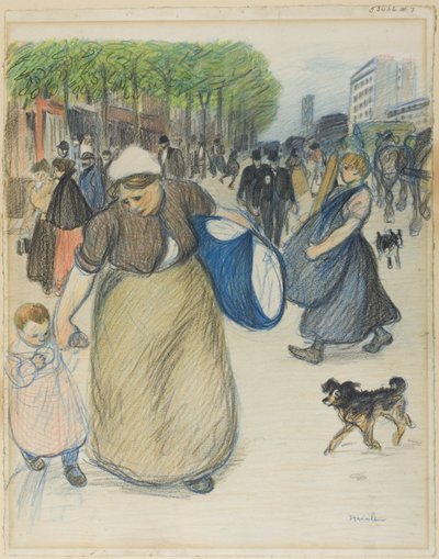 Scena uliczna autorstwa Théophile Alexandre Pierre Steinlen