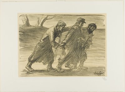 Trzech towarzyszy, płyta piąta z Actualités autorstwa Théophile Alexandre Pierre Steinlen
