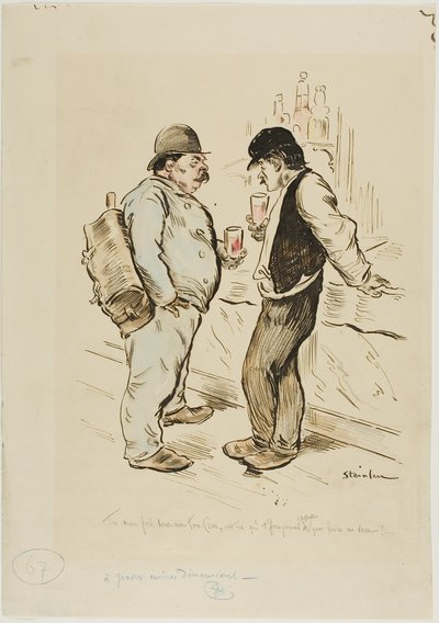 Sprawiasz, że jesteśmy nieszczęśliwi z twoim Csar, czy to kiedykolwiek zarobi wystarczająco dużo, aby kupić ci drinka autorstwa Théophile Alexandre Pierre Steinlen