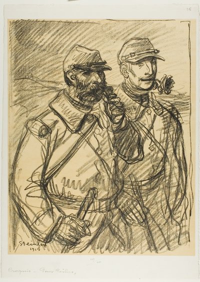 Dwóch żołnierzy autorstwa Théophile Alexandre Pierre Steinlen