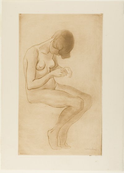 Kobieta poprawiająca paznokcie autorstwa Théophile Alexandre Pierre Steinlen