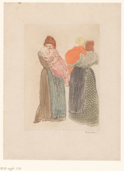 Dwie mamy z dziećmi Les deux meres autorstwa Théophile Alexandre Steinlen (signed by artist)