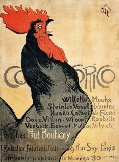 Plakat Cocorico autorstwa Théophile Alexandre Steinlen