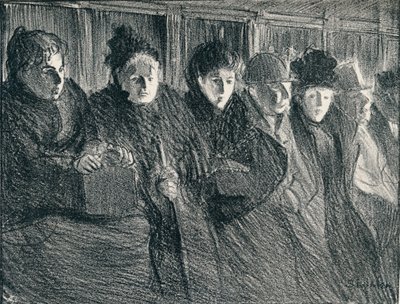 Wewnątrz tramwaju, 1896, 1898 autorstwa Théophile Alexandre Steinlen