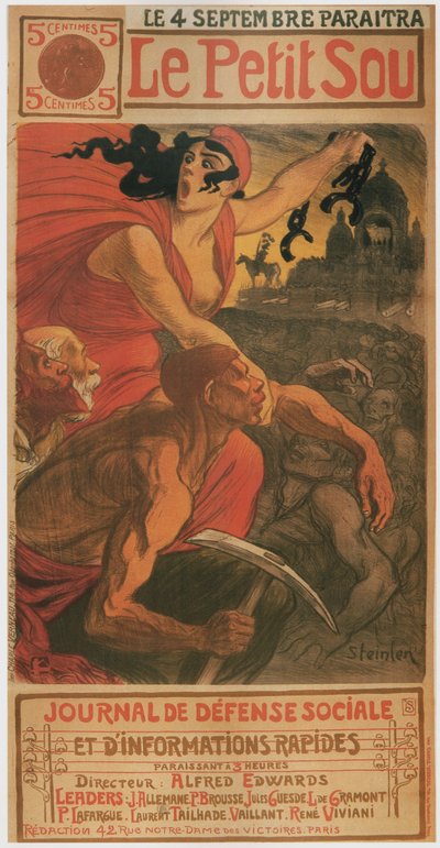 Mały grosz, 1900 autorstwa Théophile Alexandre Steinlen