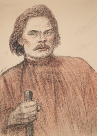 Portret autora Maksyma Gorkiego 1868-1939, 1905. autorstwa Théophile Alexandre Steinlen