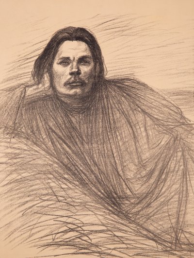 Portret autora Maksyma Gorkiego 1868-1939, ok. 1894. autorstwa Théophile Alexandre Steinlen