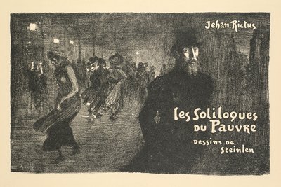 Prospekt z gazety i księgarni: solilokwia biedaka Jehana Rictusa autorstwa Théophile Alexandre Steinlen