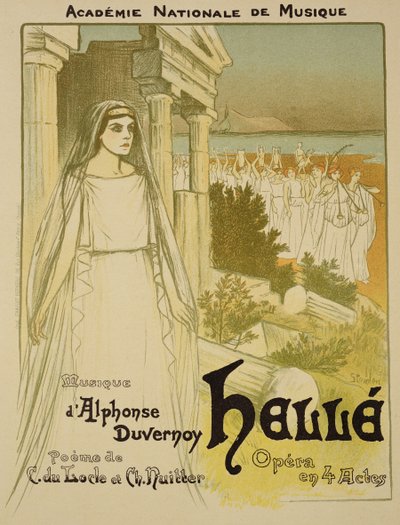 Reprodukcja plakatu reklamującego operę „Helle” w wykonaniu Academie Nationale de Musique, 1896 autorstwa Théophile Alexandre Steinlen