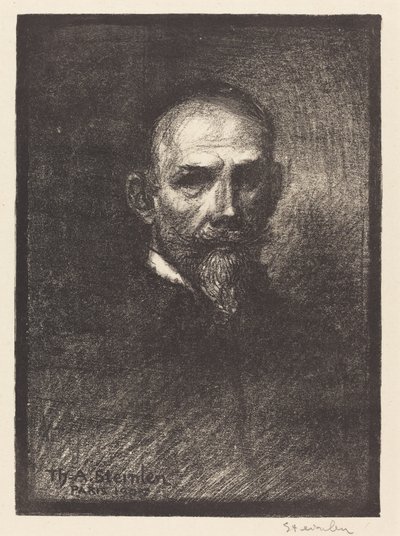 Autoportret (pełna twarz Steinlena, głowa wyprostowana) autorstwa Théophile Alexandre Steinlen