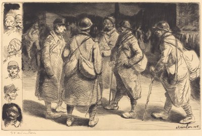 Żołnierze na przepustce - Scena nocna autorstwa Théophile Alexandre Steinlen