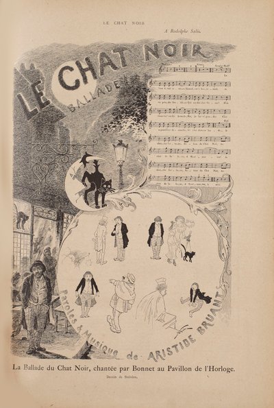 Historia słynnego kabaretu Le Chat Noir, magazyn Le Chat Noir, 1884. autorstwa Théophile Alexandre Steinlen
