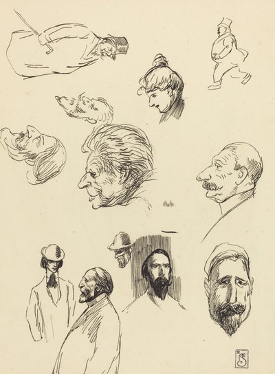Studia postaci i głów, koniec XIX-początek XX wieku. autorstwa Théophile Alexandre Steinlen