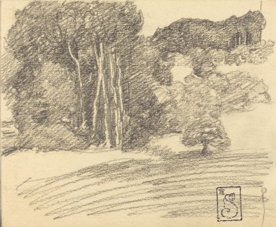 Las w Courdemanche, 1895. autorstwa Théophile Alexandre Steinlen