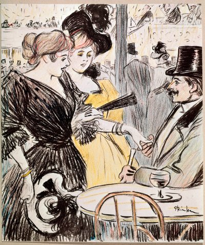 Koncert w kawiarni. (Rysunek, koniec XIX wieku) autorstwa Théophile Alexandre Steinlen