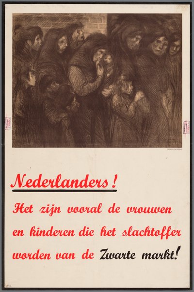 Ogłoszenie Holendrom, że ofiarami czarnego rynku są w szczególności kobiety i dzieci. autorstwa Theophile Steinlen