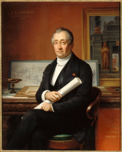 Portret architekta Louisa Viscontiego 1791-1853, 1854. autorstwa Théophile Vauchelet