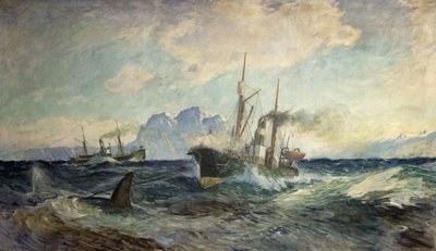 Duncan Grey i Nancy Grey w walce z wielorybem autorstwa Thorolf Holmboe