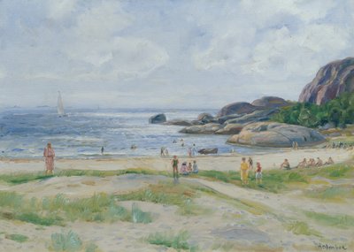 Ludzie w kąpieli (olej na płótnie) autorstwa Thorolf Holmboe