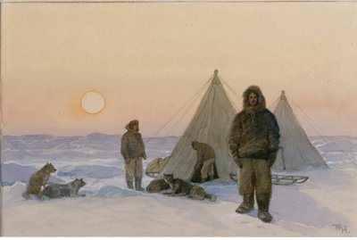 Polarnicy (akwarela na papierze) autorstwa Thorolf Holmboe