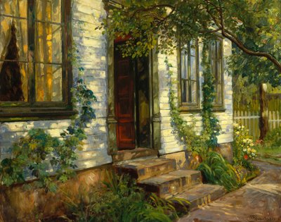 Słońce na ścianie starego domu, Fredriksvern autorstwa Thorolf Holmboe