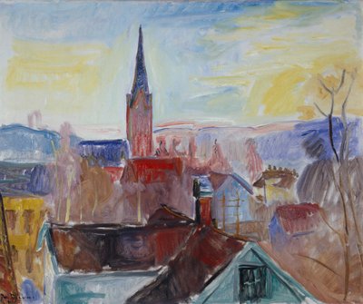 Wieża kościelna, Lillehammer autorstwa Thorvald Erichsen