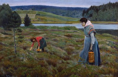 Zbieranie maliny moroszki autorstwa Thorvald Torgersen